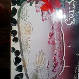 vintage holiday. platter new